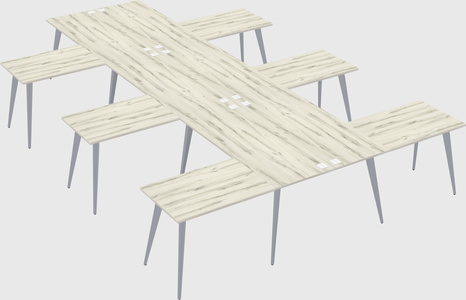 Shared l-shaped office desk system
