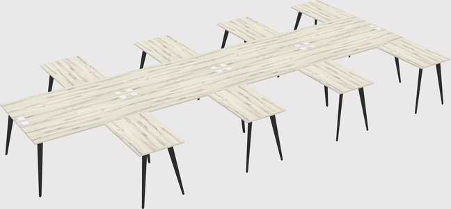 Shared l-shaped office desk system