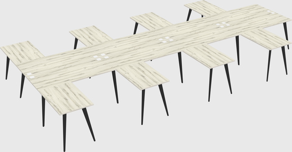 Shared l-shaped office desk system