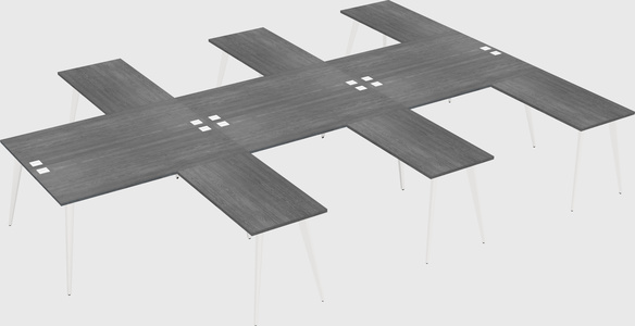 Shared l-shaped office desk system