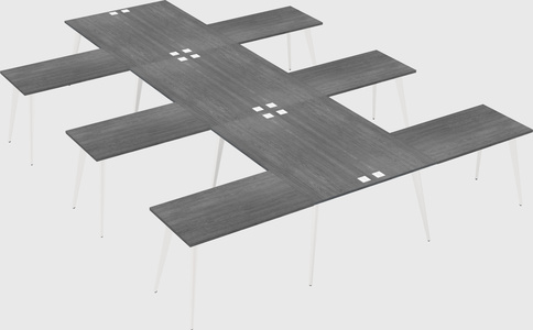 Shared l-shaped office desk system