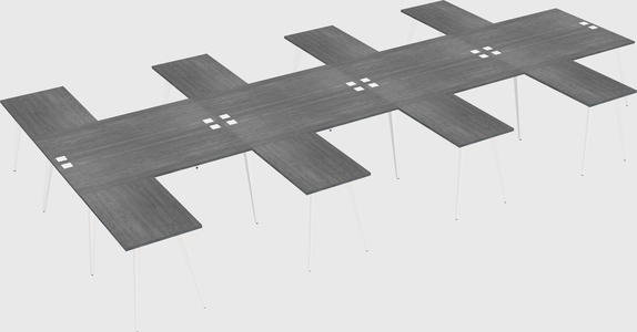 Shared l-shaped office desk system