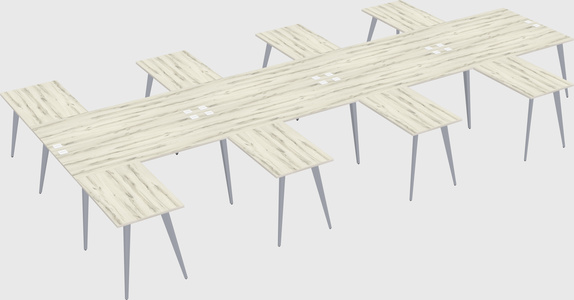 Shared l-shaped office desk system