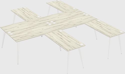 Shared l-shaped office desk system