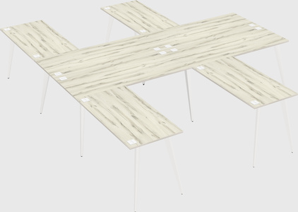 Shared l-shaped office desk system