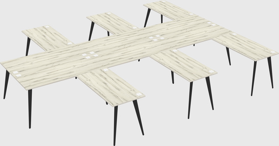 Shared l-shaped office desk system