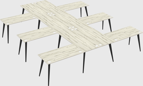 Shared l-shaped office desk system