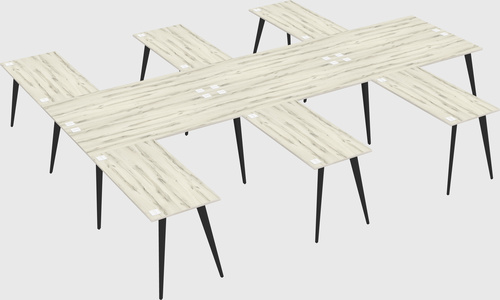 Shared l-shaped office desk system