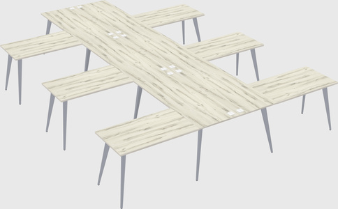 Shared l-shaped office desk system