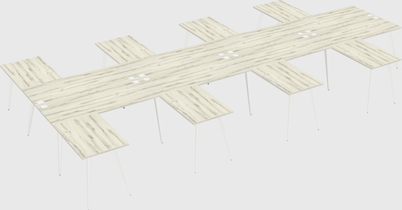 Shared l-shaped office desk system