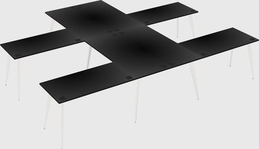 Shared l-shaped office desk system