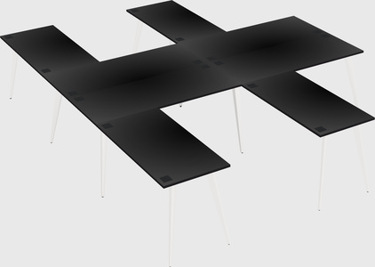 Shared l-shaped office desk system