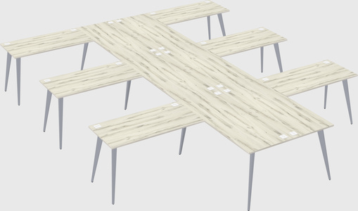 Shared l-shaped office desk system