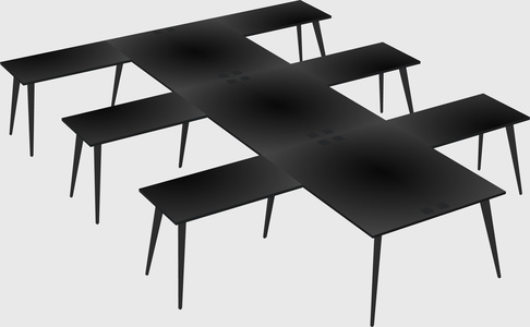 Shared l-shaped office desk system
