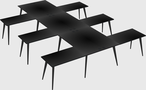 Shared l-shaped office desk system