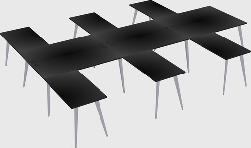 Shared l-shaped office desk system