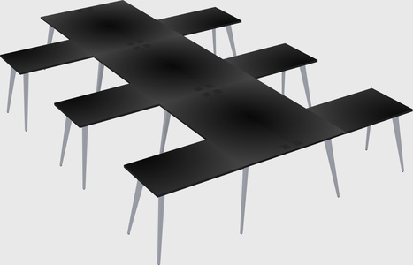 Shared l-shaped office desk system