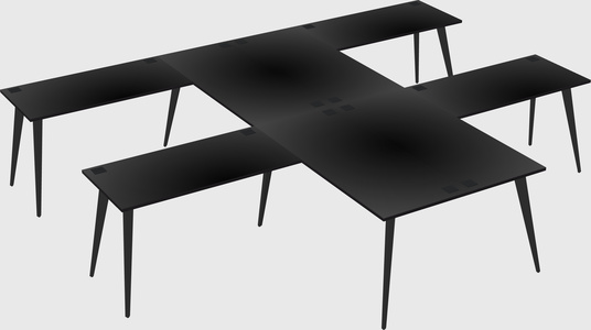 Shared l-shaped office desk system