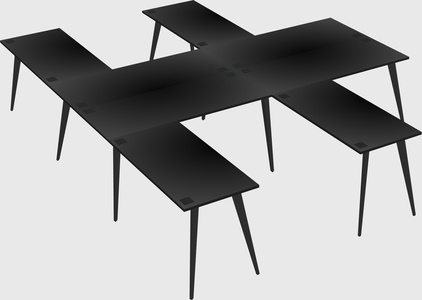 Shared l-shaped office desk system