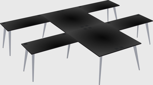Shared l-shaped office desk system