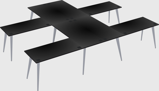 Shared l-shaped office desk system
