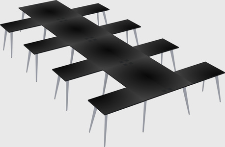Shared l-shaped office desk system