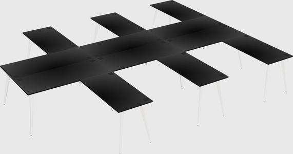 Shared l-shaped office desk system