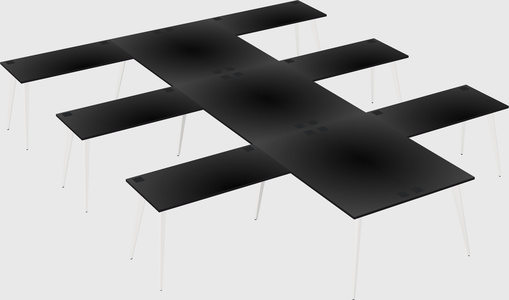 Shared l-shaped office desk system