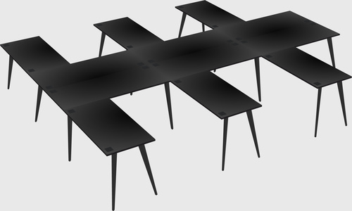Shared l-shaped office desk system