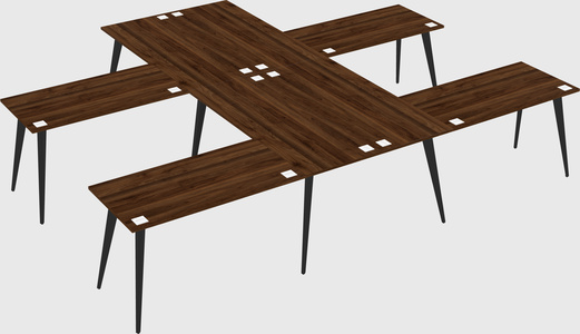 Shared l-shaped office desk system