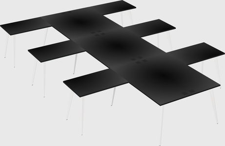 Shared l-shaped office desk system