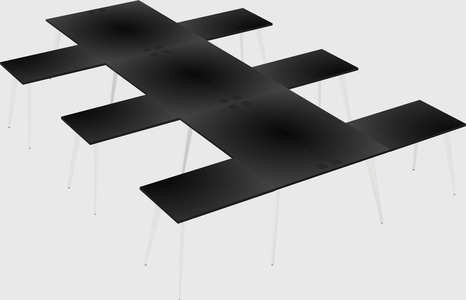 Shared l-shaped office desk system