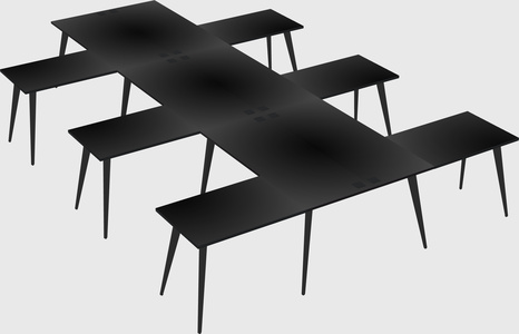 Shared l-shaped office desk system