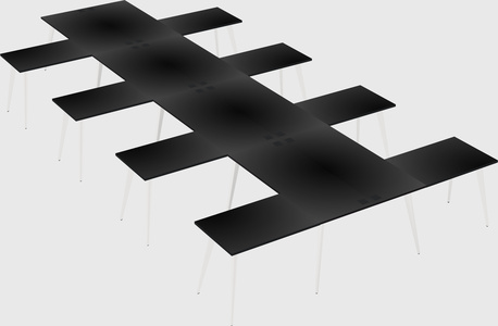 Shared l-shaped office desk system
