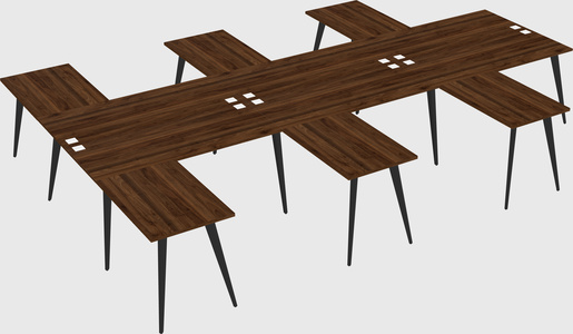 Shared l-shaped office desk system