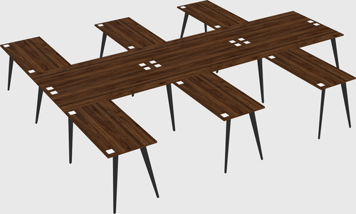 Shared l-shaped office desk system