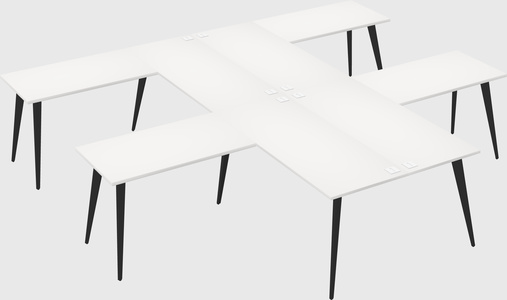 Shared l-shaped office desk system