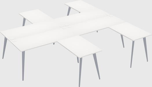 Shared l-shaped office desk system