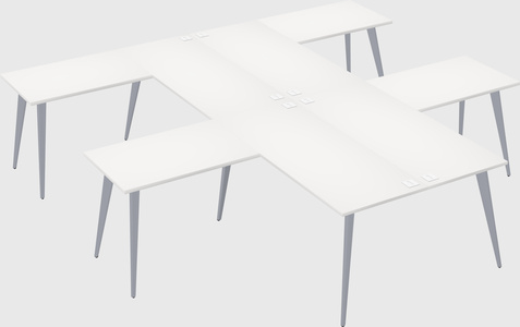 Shared l-shaped office desk system