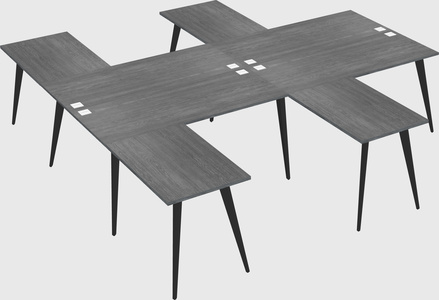 Shared l-shaped office desk system