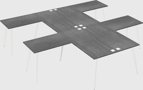 Shared l-shaped office desk system