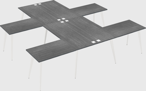 Shared l-shaped office desk system
