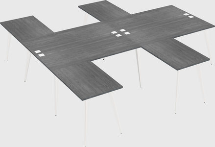 Shared l-shaped office desk system