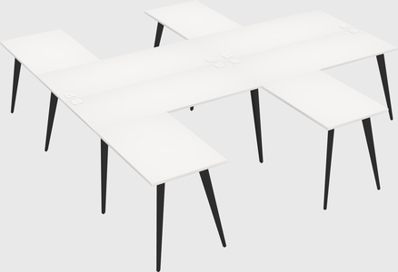 Shared l-shaped office desk system
