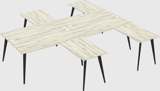 Shared l-shaped office desk system