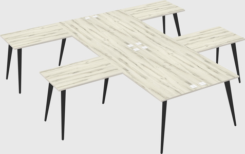Shared l-shaped office desk system