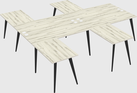 Shared l-shaped office desk system
