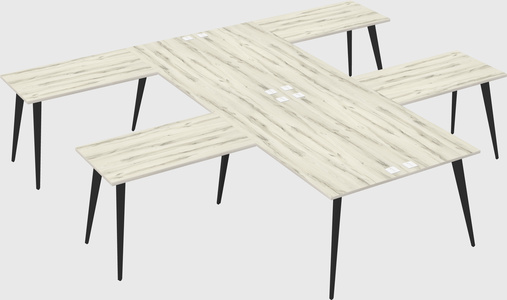 Shared l-shaped office desk system