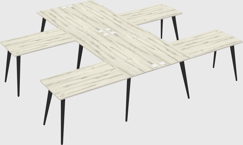 Shared l-shaped office desk system