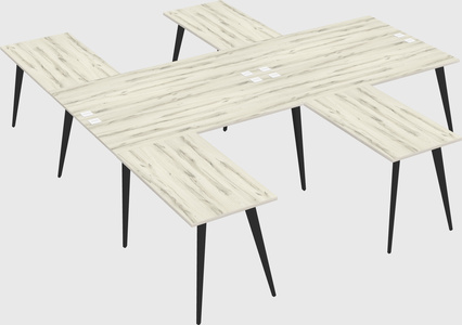 Shared l-shaped office desk system